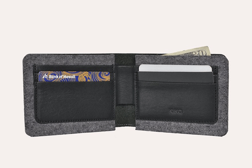 Men’s Leather Dual Textured Wallet (Black)