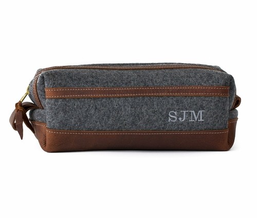 Stylish and Unique Felt & Leather Toiletry Bag (Standard)