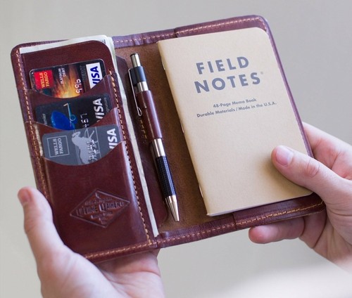 Custom Leather Cover, Field Notes Wallet (4 Color Options)