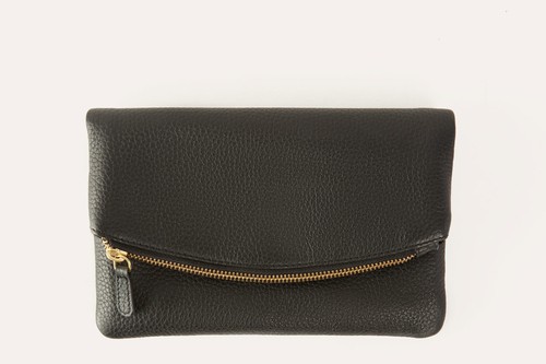 Genuine Pebble Leather Women’s Flap Clutch Wallet
