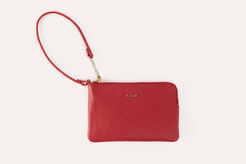 Women’s Small Leather Wristlet Handbag (Red, Black, Blue)