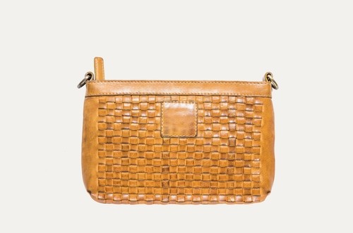 Women’s Leather Woven Crossbody Handbag Purse